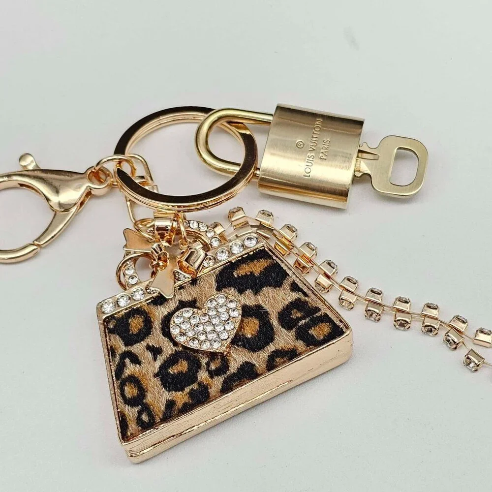 Authentic Louis Vuitton Lock & Key Gold ✨ Unbranded Keychain Bag Charm LV